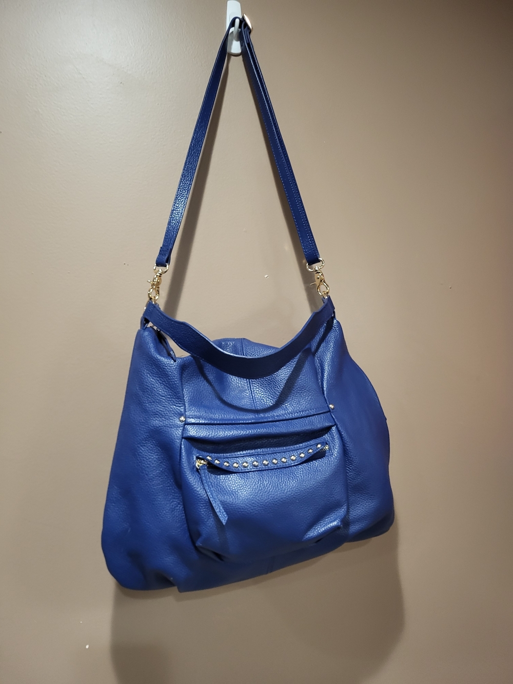 LAGGO Cobalt Blue Pebbled Leather Joyce Shoulder Bag - Picture 4 of 10